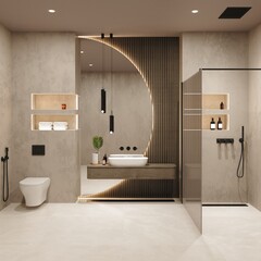bathroom, interior, bath, shower, home