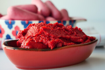 Tomato paste with ripe tomatoes.