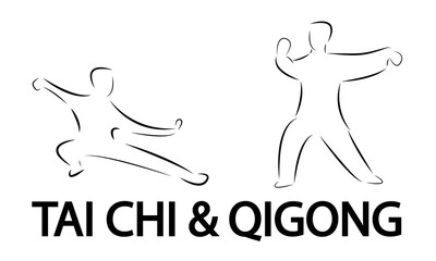 Tai Chi and Qigong Day World, vector art illustration. - obrazy, fototapety, plakaty