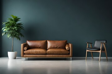 Couch oder Sofa im Wohnzimmer Mockup