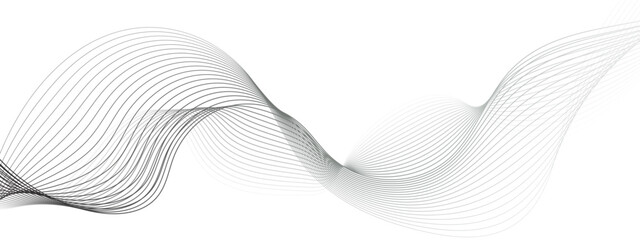 Abstract colorful curved lines on white paper background. Abstract wave line for banner, template, wallpaper background with wave design. Vector	