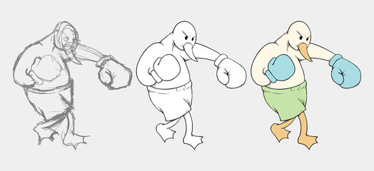 Boxing goose draw © RATOCA