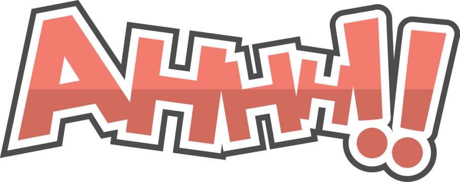 Design of scream exclaiming onomatopoeia