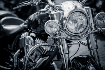 motocykl, motocyklowe, silnik, cylinder, chromowane	