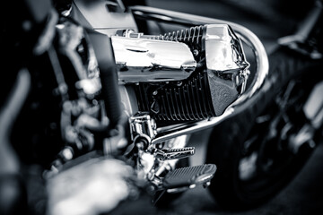 Fototapeta motocykl, motocyklowe, silnik, cylinder, chromowane obraz