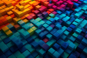 Colored beautiful abstract cube wallpaper background design texture. Decorative cubes design pattern. Ai generated