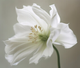 Fototapeta na wymiar Beautiful white flower. AI generated image.