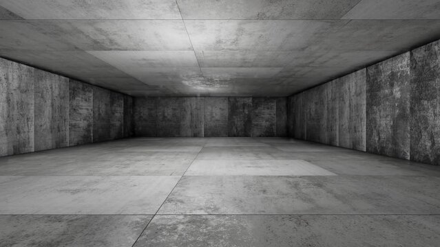 Camera movement from a concrete wall along a concrete corridor. Camera movement backwards from a concrete wall.