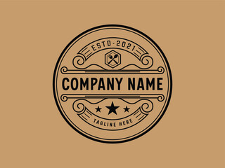 luxury restaurant and vintage logo design