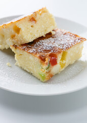 casserole in a plate on a white background