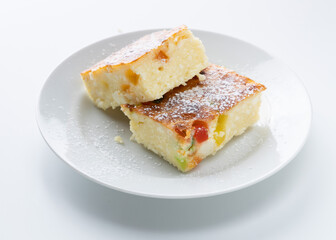 casserole in a plate on a white background