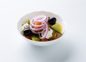 fresh vegetable salad on a white background