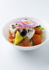 fresh vegetable salad on a white background