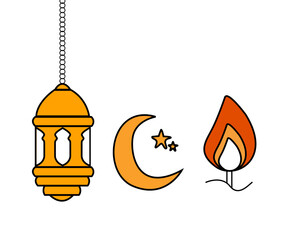 Ramadan Kareem. Islamic for wallpaper design. Poster, media banner. A set of vector illustrations.