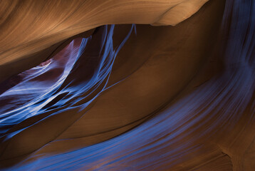 water erosion patterns on sandstone rock Antelope slot canyon in Arizona