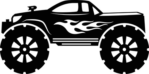 monster truck svg vector cutfile for cricut t shirt design banner design silhouette 