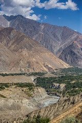 Beautiful scenery of Hunza Valley along Karakoram Highway, Gilgit Baltistan, Pakistan