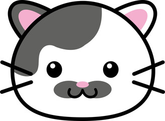 cute cat head illustration