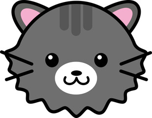 cute cat head illustration
