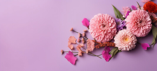 Festive flower arrangement for Mother's Day, Template for postcard, advertisement (Generative AI)