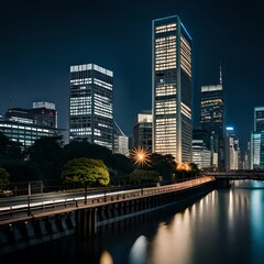 Fototapeta na wymiar view of the city at night 