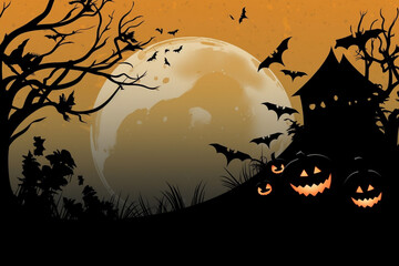 Halloween party border. Generative ai.