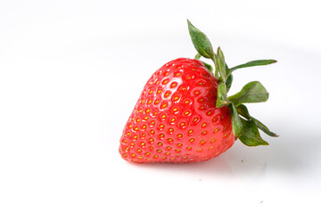strawberry on white background side view