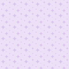 Seamless pattern of purple star shapes on light pinkish purple background. Abstract full frame graphic design of stars.