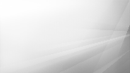 Abstract dark gray and black halftone pattern on white with copy space. Dotted background for template, brochure, business card, web page etc. 4k resolution.