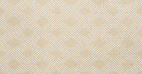Naklejka premium Diagonal white lines, geometric and graphic pattern on a textured cardboard or paper background. Abstract high resolution full frame striped background.