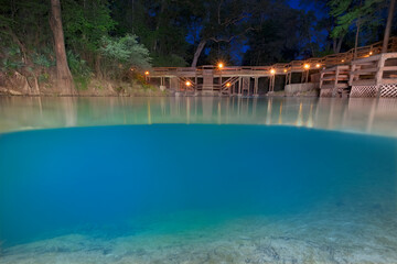 Morgan Spring Illuminated at Night on the Withlacoochee River in Florida