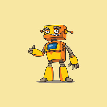Cartoon Illustration Of Robot 