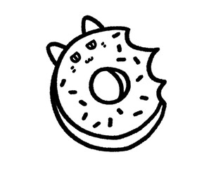 Hello. I'm a cat and I'm also a donut. I was designed as a cute cartoon. Good for illustration or logo. I'm waiting for you to pick me up. (˃ᆺ˂)