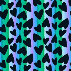 Valentines hearts cartoon pattern for wrapping and kids clothes print and fabrics and gift box