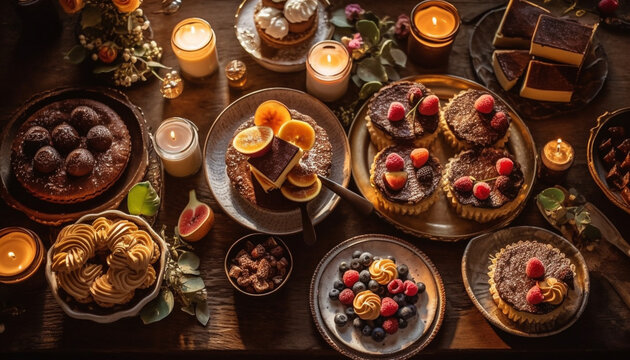 Healthy eating variety airview scene generated by AI
