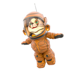 teddy bear astronaut cartoon is flying © DM7