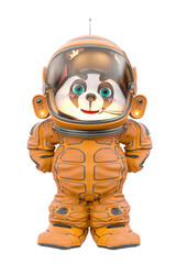 teddy bear astronaut cartoon is angry
