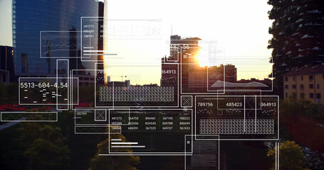 Composition of data processing over cityscape