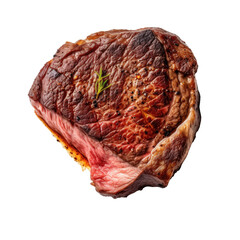 Obraz premium undercooked steak isolated transparent background. Generative AI
