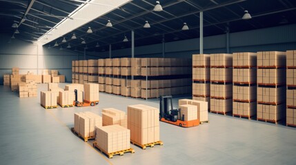 Illustration of logistic warehouse. Generative AI