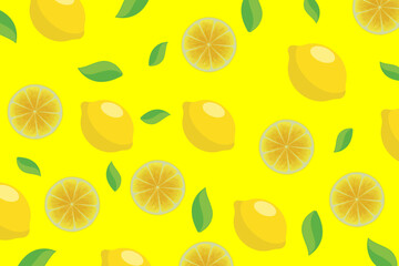 Citrus pattern, slices of lemon. Fresh organic tropical fruit background. Vegetarian design full of vitamins, creative summer refreshing concept	