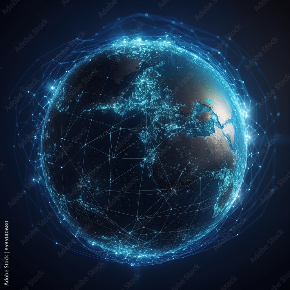 Poster internet connection. concept of 5g wireless digital connection and internet of things future. genera