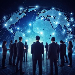 businessmen around the world through effective commercial collaboration agreements, new technological networks, economic growth. generative ai