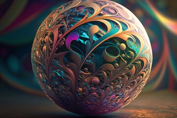 illustration of a decorated ball created with Generative AI technology
