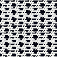 Paint brush geometric seamless pattern. Artistic hand drawn modern print. Linocut style background. Ethnic ornament. Trendy contemporary geo wallpaper. Freehand abstract design. Vector artwork