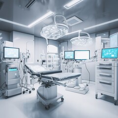 Innovative technology in a modern hospital operating room. generative ai
