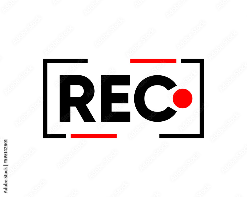 Aufkleber rec icon. record button. video recording concept. start of recording audio or video on camera. logo 