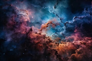 multicolor nebula and clouds in space created with Generative AI technology