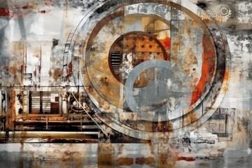circular artwork hanging on a wall. Generative AI