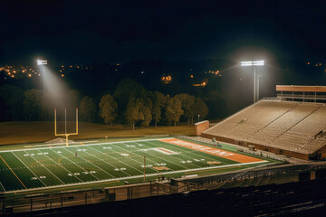 Football stadium at night, generative ai